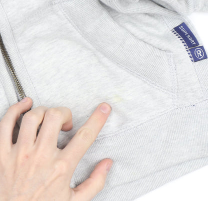 Superdry Women's Grey Full Zip Hooded Fleece Jumper Size M
