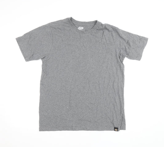 Dickies Men's Grey Short Sleeve Crew Neck Cotton T-Shirt Medium
