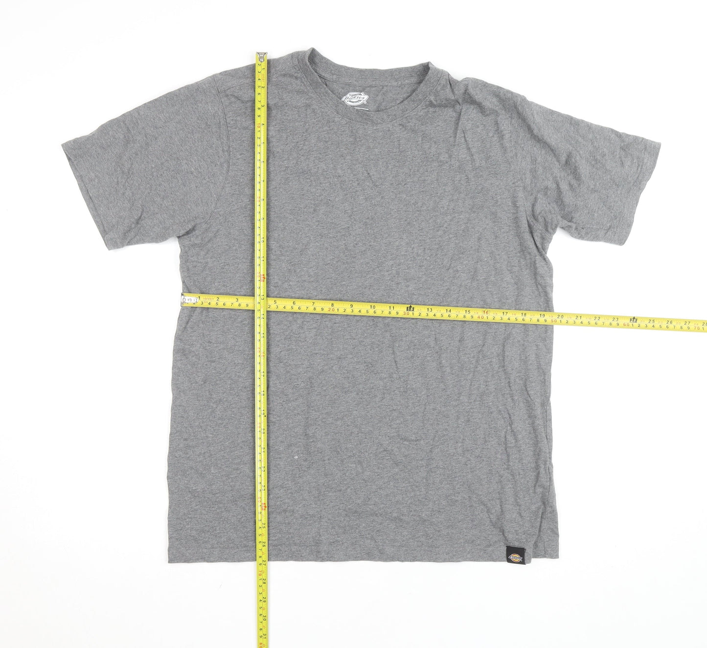 Dickies Men's Grey Short Sleeve Crew Neck Cotton T-Shirt Medium
