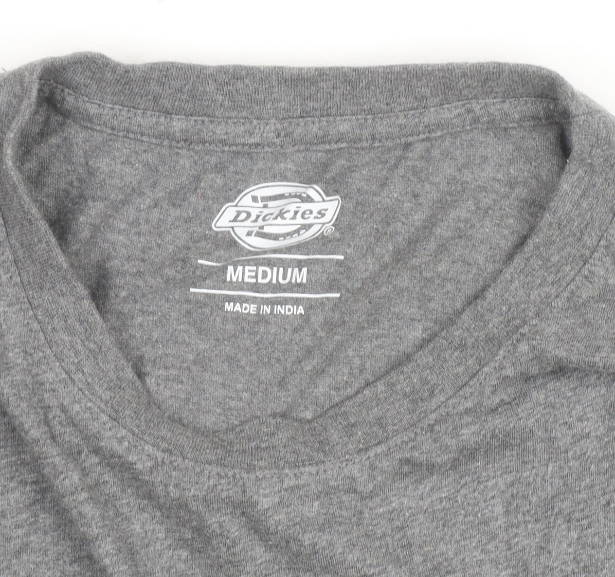 Dickies Men's Grey Short Sleeve Crew Neck Cotton T-Shirt Medium