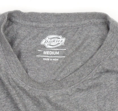 Dickies Men's Grey Short Sleeve Crew Neck Cotton T-Shirt Medium