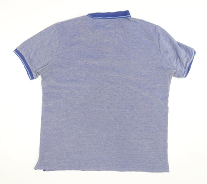 Dunnes Stores Men's Blue Regular Fit Cotton Blend Polo Shirt XL