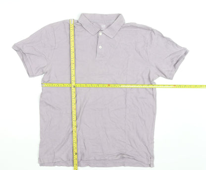 GAP Men's Purple Cotton Short Sleeve Polo Shirt Size L