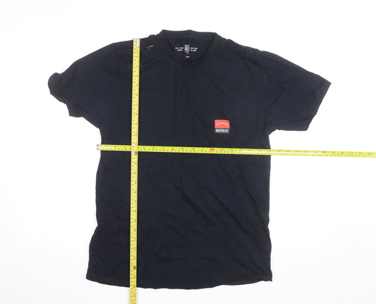 883 Police Men's Black Cotton Crew Neck Short Sleeve T-Shirt Size L