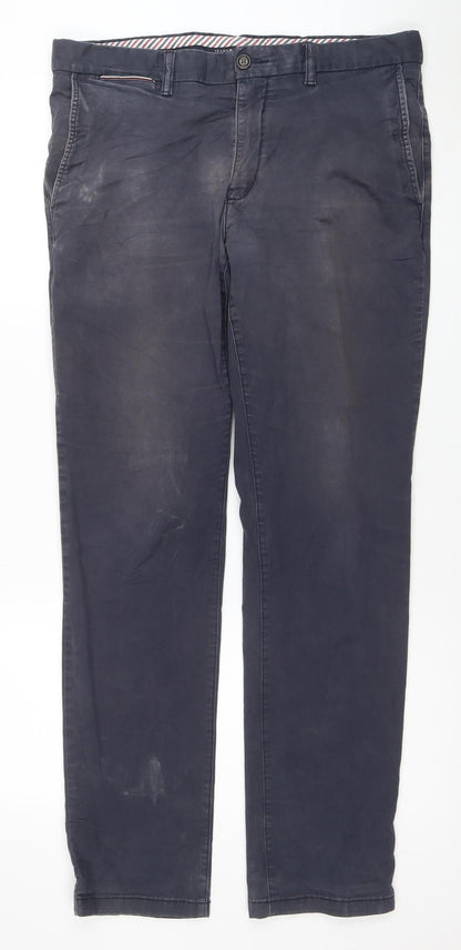 Tommy Hilfiger Men's Blue 34/32 Chino Trousers Cotton Stretch