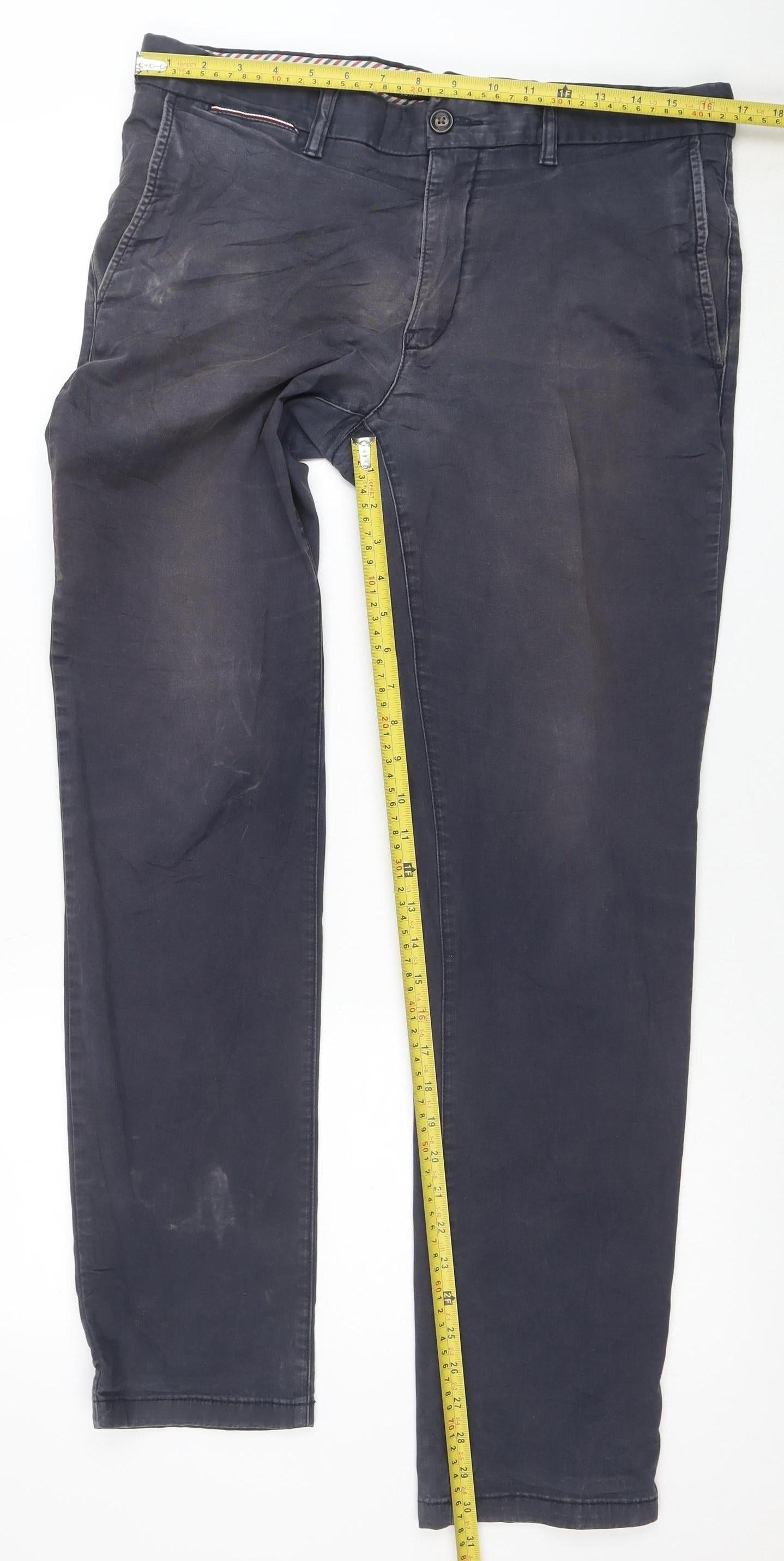 Tommy Hilfiger Men's Blue 34/32 Chino Trousers Cotton Stretch