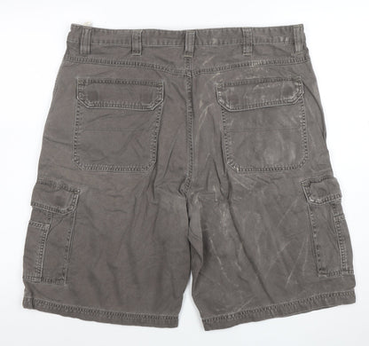 Wrangler Men's Grey Cargo Shorts Size 38 Canvas Cotton Blend