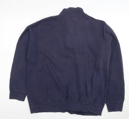 U.S. Polo Assn. Men's Blue 1/4 Zip Sweatshirt Size L Cotton Blend