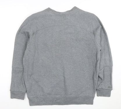 Lacoste Women's Grey Cotton Crew Neck Pullover Sweatshirt Size S