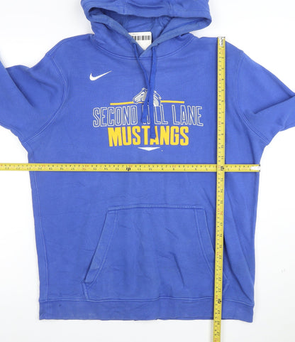 Nike Men Blue Pullover Hoodie Medium Second Hill Lane Mustangs Sports