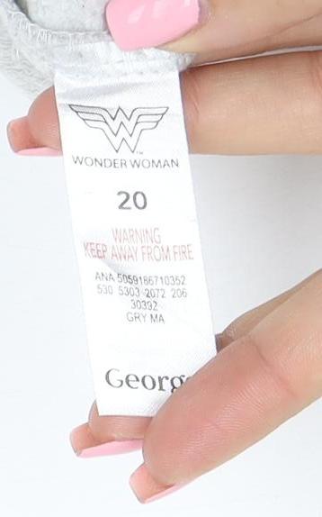 George Women Grey Wonder Woman Sweatshirt Size 20 Pullover Cotton Blend