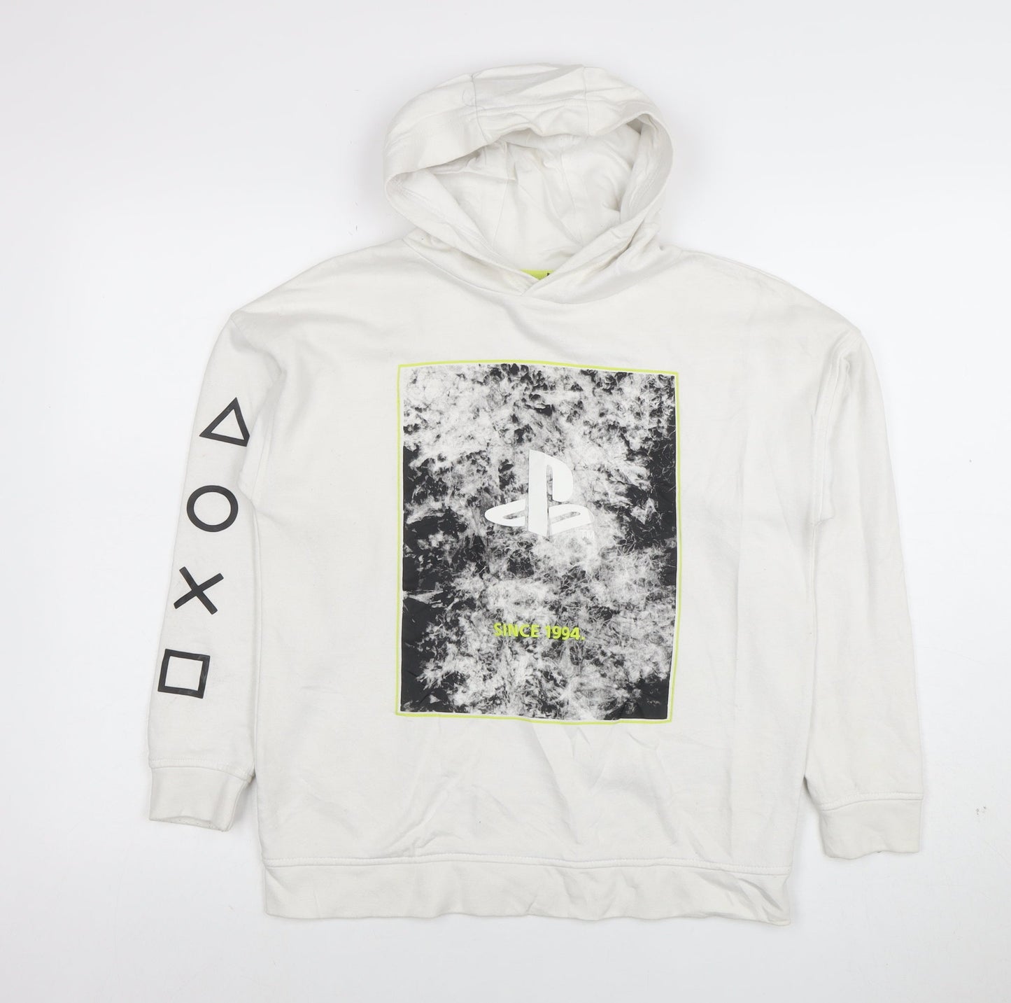 PlayStation Boys White Pullover Hoodie 11-12 Years Graphic Print Gamer