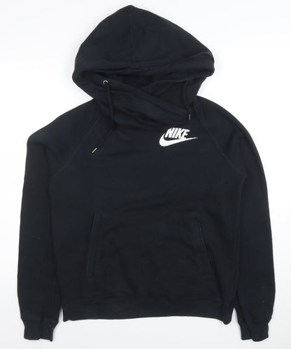 Nike Womens Black Small Pullover Hoodie Sweatshirt Cotton Blend