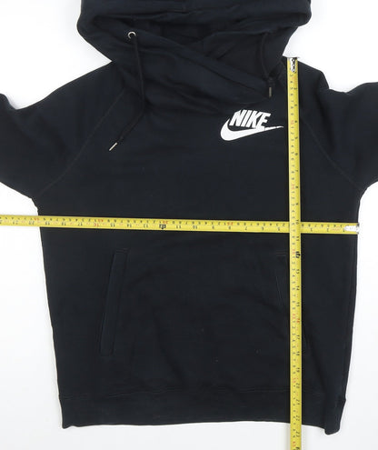 Nike Womens Black Small Pullover Hoodie Sweatshirt Cotton Blend