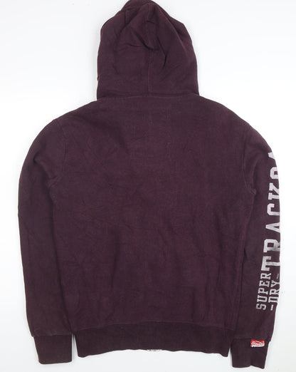 Superdry Men's Purple Full Zip Hoodie Size S Track & Field Logo