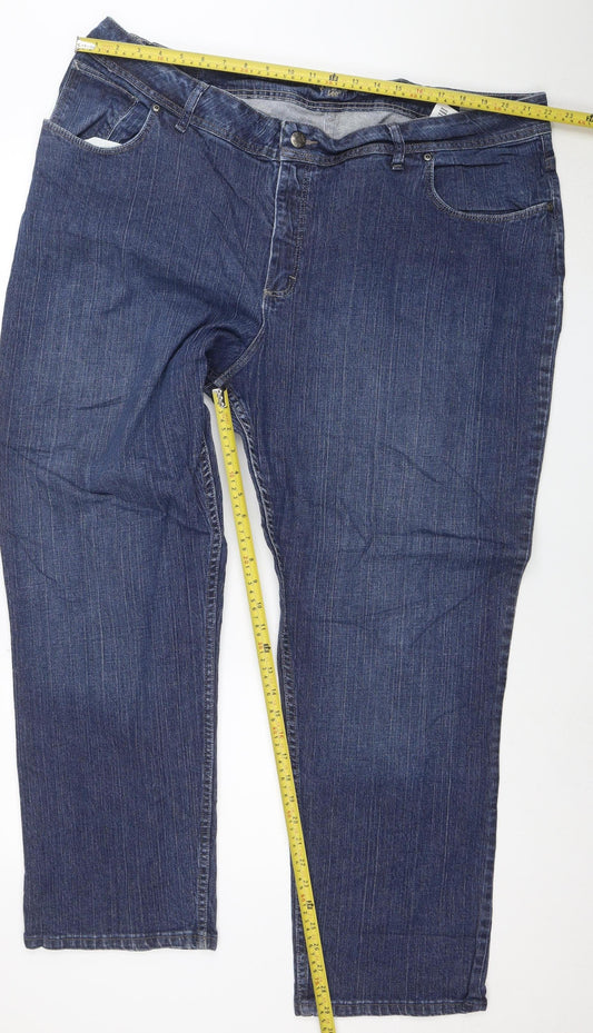 Lee Riders Men's Blue Denim Straight Jeans 40W Medium Fit Classic Style