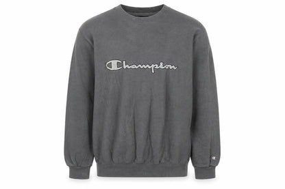 Champion Mens Grey L Pullover Sweatshirt Logo Crew Neck
