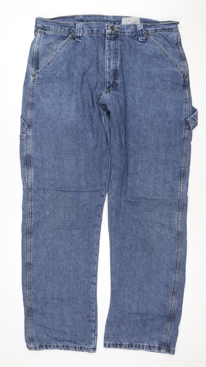 Wrangler Men’s Blue Regular Fit Straight Denim Jeans 34x32