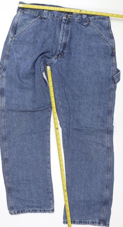 Wrangler Men’s Blue Regular Fit Straight Denim Jeans 34x32