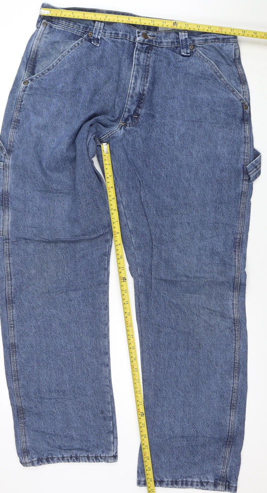 Wrangler Men’s Blue Regular Fit Straight Denim Jeans 34x32