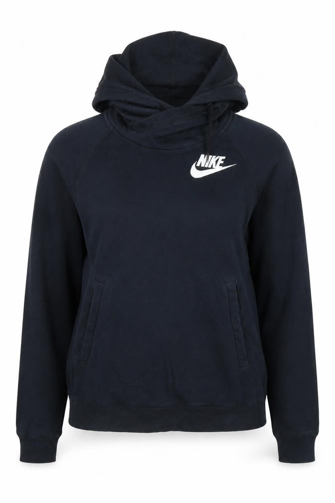 Nike Women’s Black Pullover Hoodie Size M Cotton Blend Logo Sweatshirt