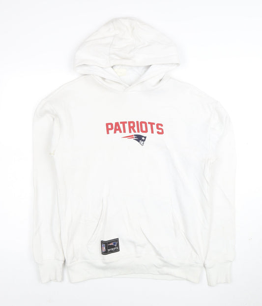 Primark NFL Patriots Men's White Pullover Hoodie Size S Regular Fit