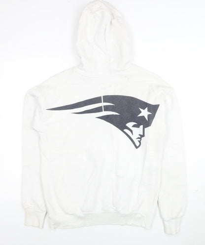 Primark NFL Patriots Men's White Pullover Hoodie Size S Regular Fit