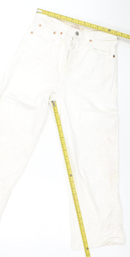 Levi's Women's Ivory Ribcage Straight Ankle Jeans Size 28 High Rise