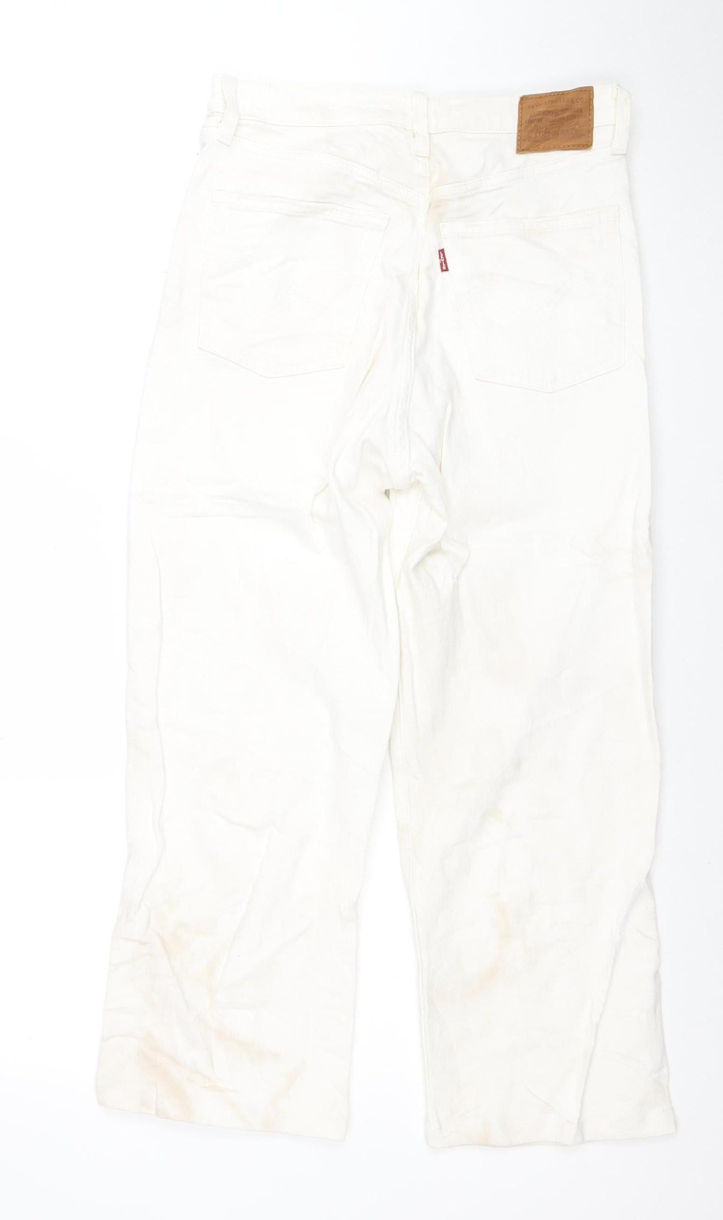 Levi's Women's Ivory Ribcage Straight Ankle Jeans Size 28 High Rise