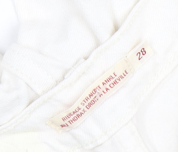 Levi's Women's Ivory Ribcage Straight Ankle Jeans Size 28 High Rise