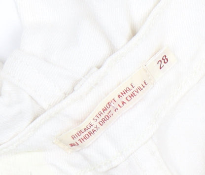 Levi's Women's Ivory Ribcage Straight Ankle Jeans Size 28 High Rise