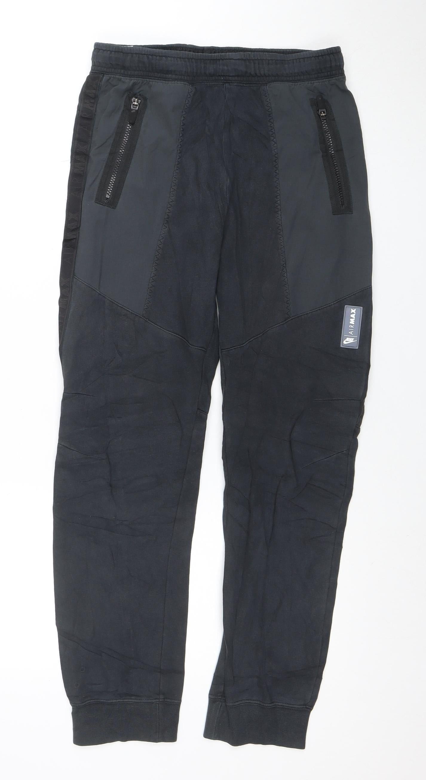 Nike Boys Black Air Max Jogger Trousers XL 158-170cm Fleece Activewear Pants