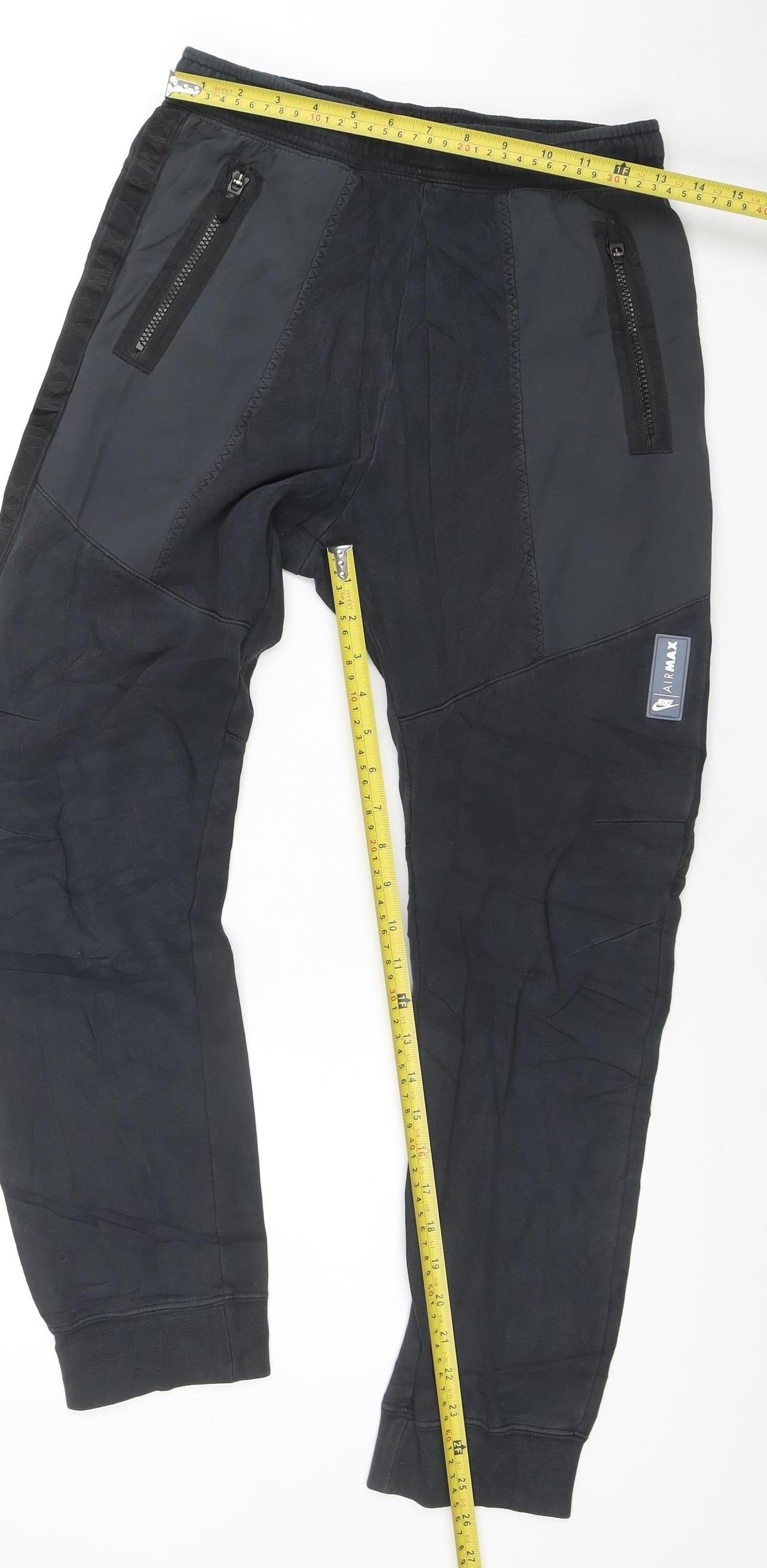 Nike Boys Black Air Max Jogger Trousers XL 158-170cm Fleece Activewear Pants