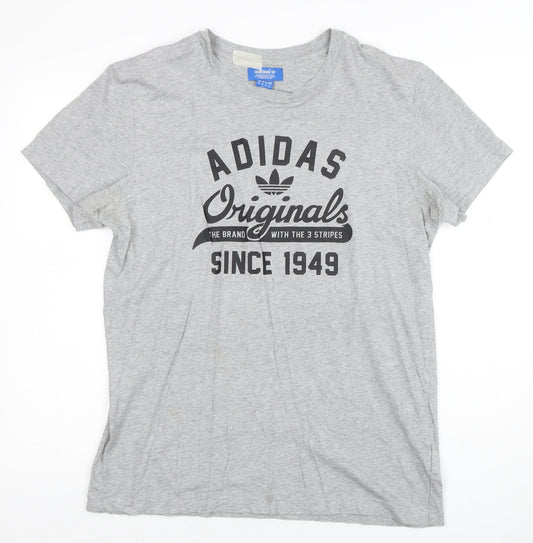 adidas Men's Grey Originals Short Sleeve Graphic T-Shirt M