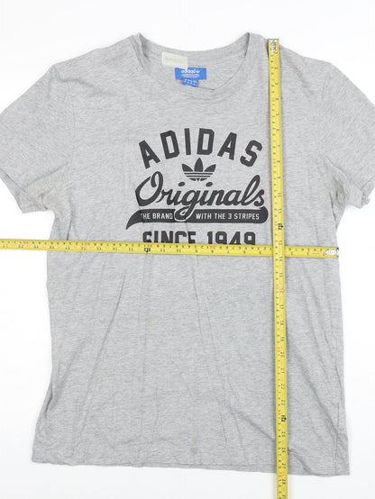 adidas Men's Grey Originals Short Sleeve Graphic T-Shirt M