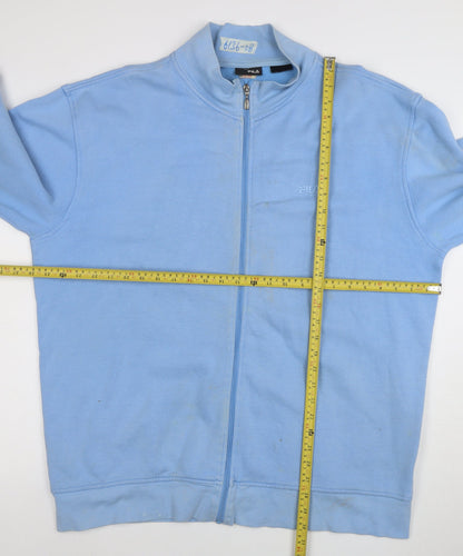 Fila Men Blue Full Zip Sweatshirt L Regular Fit Cotton Blend