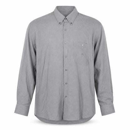 Burberry London Men's Grey Long Sleeve Button-Up Shirt Size M