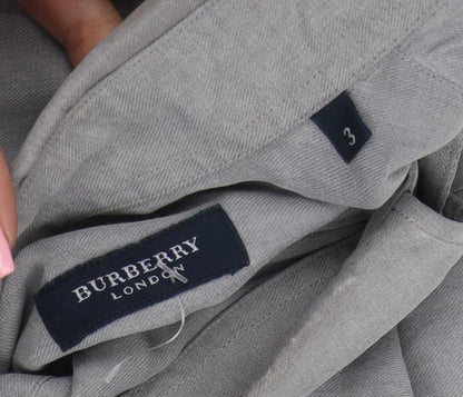 Burberry London Men's Grey Long Sleeve Button-Up Shirt Size M