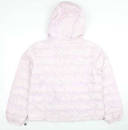 Levi's Women's Pink Hooded Puffer Jacket Size M Casual Winter Coat