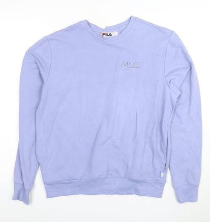 Fila Women’s Lilac Cotton Blend Crew Neck Pullover Sweatshirt Size S
