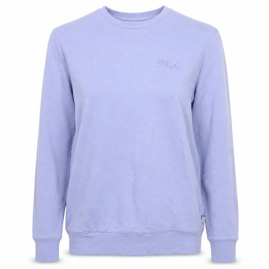 Front view of Fila Women’s Lilac Cotton Blend Crew Neck Pullover Sweatshirt, size S