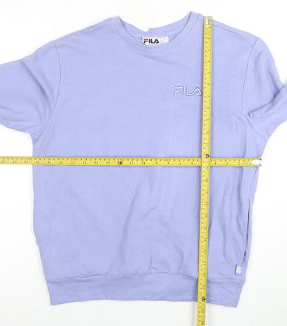 Fila Women’s Lilac Cotton Blend Crew Neck Pullover Sweatshirt Size S