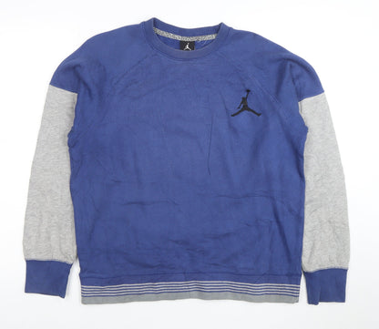 Jordan Boys Blue & Grey Crew Neck Sweatshirt XL 13-15 Years Cotton Blend