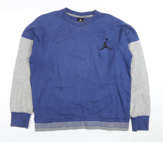 Jordan Boys Blue & Grey Crew Neck Sweatshirt XL 13-15 Years Cotton Blend