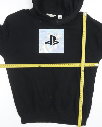 H&M Boys Black PlayStation Hoodie 10-12 Years Pullover Graphic Print