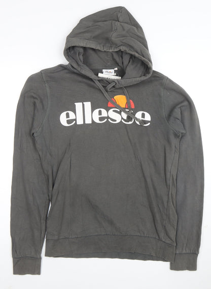Ellesse Mens Grey Small Pullover Hoodie 100% Cotton Casual Logo Style