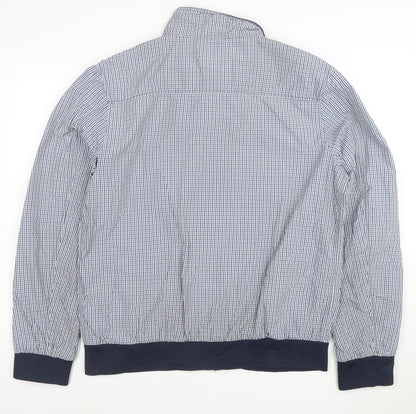 Scotch & Soda Men's Blue Check Cotton Bomber Jacket XL