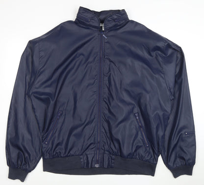 Izod Club Men’s Blue XL Bomber Security Jacket Zip Pockets Nylon