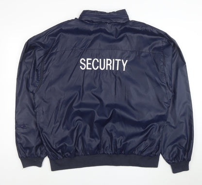 Izod Club Men’s Blue XL Bomber Security Jacket Zip Pockets Nylon