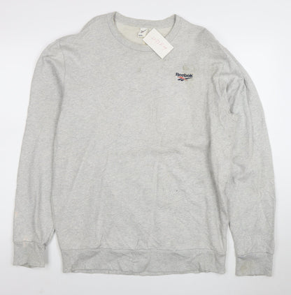 Reebok Men's Grey Crew Neck Pullover Sweatshirt Size L